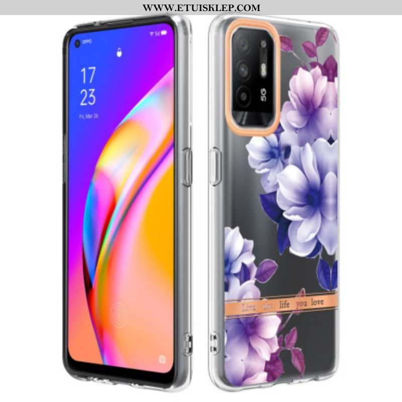 Futerały do Oppo A94 5G Fioletowe Kwiaty